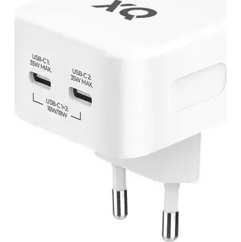 SÍŤOVÁ NABÍJEČKA KOSTKA 2X USB-C FREENET BASICS 35W GaN BÍLÁ