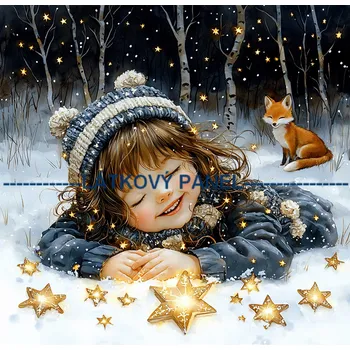 Látkový panel - Holčička s hvězdou - DZ-188 Velikost: 15x15cm, Materiál: Kočárkovina