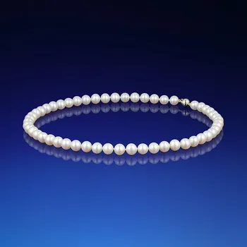 Náhrdelník Klasický perlový náhrdelník AAA-8 45cm - kulička bílé zlato 585/1000 1,25g