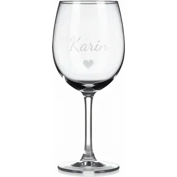 Sklenice Vínová sklenka s gravírovaným jménem – Karen