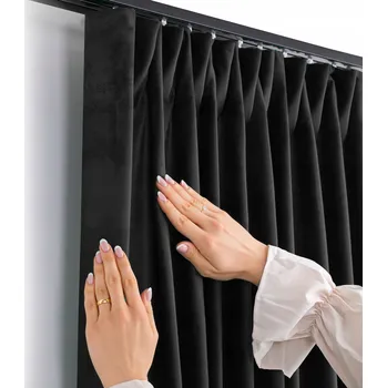 Obraz FILUMI Závěs samet VELUR Řasící páska ČERNÁ 200x225