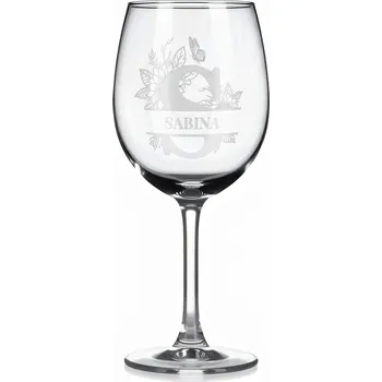 Sklenice Vínová sklenka s gravírovaným jménem – SABINA