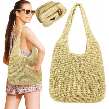 Vicuna slaměná kabelka béžová