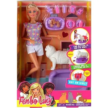 Panenka PANENKA VETERINÁŘKA CHŮVA KOČIČEK KOČIČKA RODÍCÍ KOČKY + PŘÍSLUŠENSTVÍ