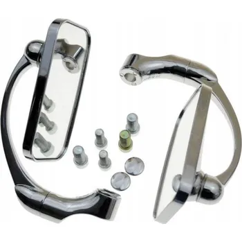 Zrcátko pro motocykl CHROMOVANÁ ZPĚTNÁ ZRCÁTKA NA ŘÍDÍTKA, OBDÉLNÍKOVÁ (1091)