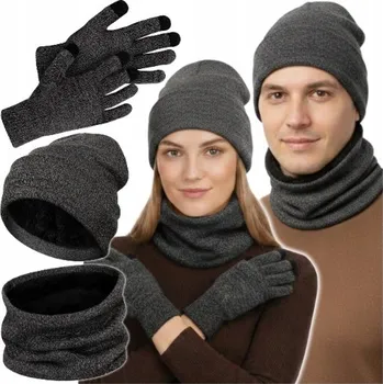 Čepice Ercole sada: čepice, nákrčník (rolák), rukavice, univerzální velikost, šedá