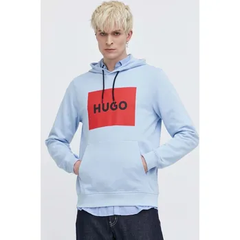 Pánská mikina Bavlněná mikina HUGO pánská, s kapucí, s potiskem, 50473168 modrá 05X, vel. M