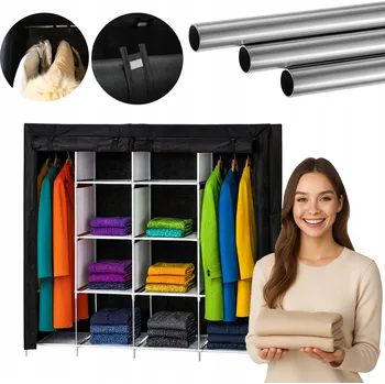 Šatní skříň Skříň Aptel DA568 164 x 165 x 42 cm černá