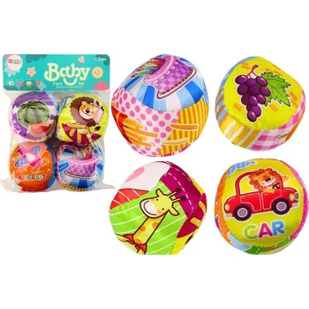 Měkké barevné vzdělávací míčky Chrastítko míčky 4ks Sada