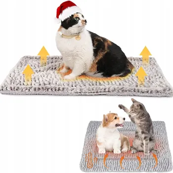 Pelíšek pro psa TEPLÁ VRSTVENÁ TERMOPODLOŽKA PELÍŠEK PRO PSA KOČKU 70x46 CM šedá