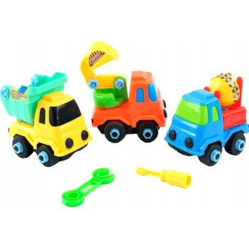 autíčko Sada nákladních aut stavebních strojů ke šroubování