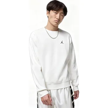 Pánské oblečení Pánská flísová mikina NIKE-JORDAN BRK FLC CREW 133 SAIL Bílá XL