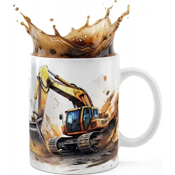 KERAMICKÝ HRNEK 330ML S POTISKEM - STAVEBNÍ STROJE