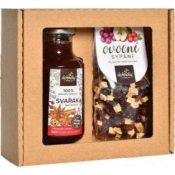 Dárkový potravinový koš Dárková sada 2 ks, Dobroty z přírody Svařák, mix produktů, papírová kazeta