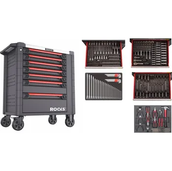 Dílenský montážní vozík ROOKS s nářadím - 260 dílů