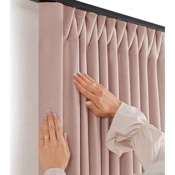 Obraz FILUMI Závěs samet VELUR Řasící páska SVĚTLE RŮŽOVÁ 265x260