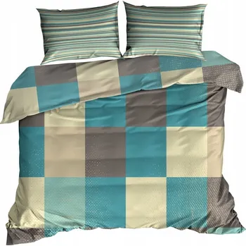 Povlečení 3D Bavlna saténové Povlečení 160x200 kostkované