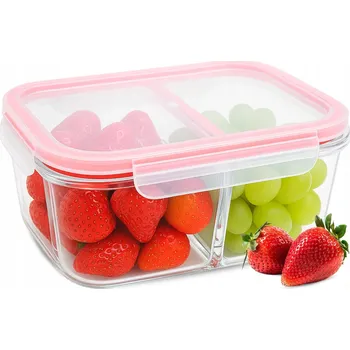 Dóza na potraviny SKLENĚNÝ LUNCHBOX JÍDLONOSIČ ŽÁRUVZDORNÝ S VÍKEM 950ML
