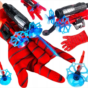 Dětská zbraň RUKAVICE SPIDERMANA RAKETOMET PAVUČIN Spiderman ŠIPKY PŘEVLEK HRAČKA