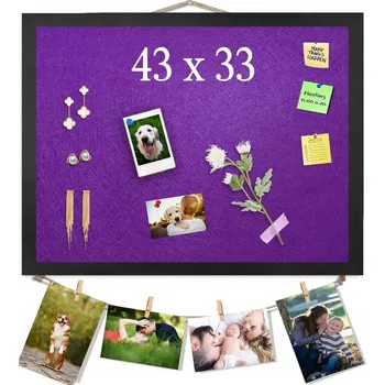 Kancelářský nábytek Korková filcová tabule fialová 43x33 cm s rámem a montážní sadou