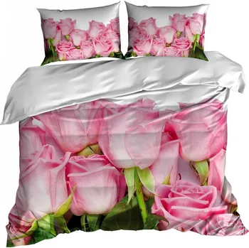 Povlečení 3D Bavlna saténové Povlečení 160x200 RŮŽE