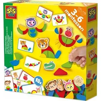 kreativní sada SES CREATIVE Montessori - Tvoření zvířátek z tvarů 14063