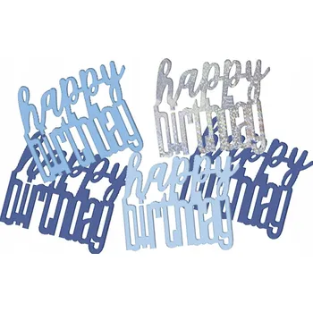 Party dekorace Konfety k narozeninám Happy Birthday modré 14 g