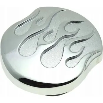 Palivová nádrž CHROMOVÁ ZÁTKA NÁDRŽE PALIVA HARLEY S MOTIVEM PLAMENŮ (12092)