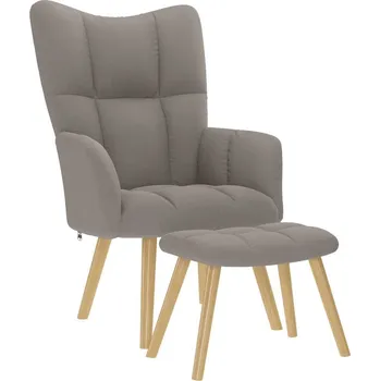 Křeslo zahrada-XL Relaxační křeslo s podnožkou taupe textil 4016784