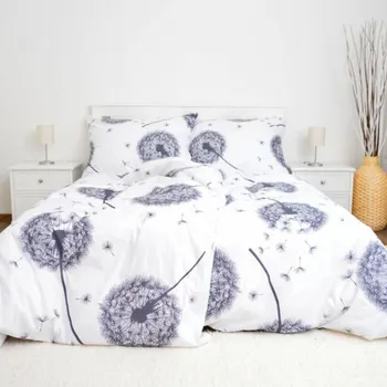 Povlečení Francouzské bavlněné povlečení Pampelišky bílé Zapínání: zip, Velikost polštáře: 2x50x70, Velikost přikrývky: 220x200 Šev uprostřed