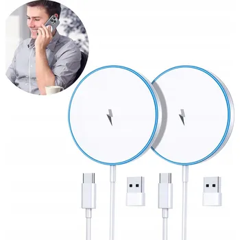 2 ks Indukční nabíječka pro Apple iPhone Magsafe 13/14/15/16/17 PRO 15W