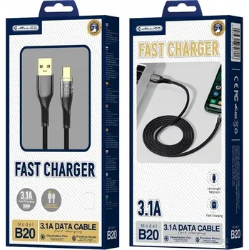 Datový kabel Kabel Jellico USB - USB typ C 1 m černý
