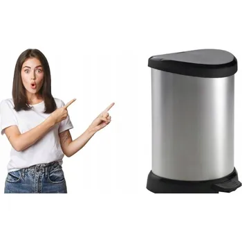 Odpadkový koš Odpadkový koš Curver Deco Bin 2 stříbrný 15 l