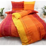 Francouzské krepové povlečení Cákance oranžové Zapínání: zip, Velikost polštáře: 2x70x90, Velikost přikrývky: 240x220 Šev uprostřed