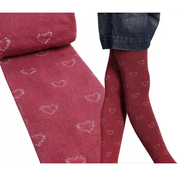 Dívčí oblečení YOCLUB punčocháče červené bavlna, velikost 104