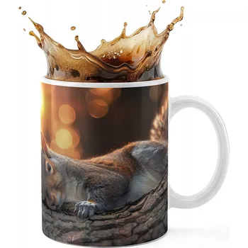 KERAMICKÝ HRNEK 330ML S POTISKEM - DIVOKÁ ZVÍŘATA LESA - VEVERKA