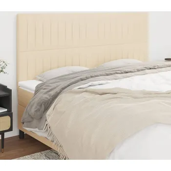 VidaXL Čela postele, 4 ks, krémová, 100x5x78/88 cm, látka