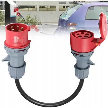 Elektrická zásuvka REDUKCE NAPÁJENÍ ADAPTÉR PŘECHODKA 16A na 32A 5PÓLŮ Černá