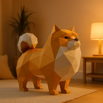 3D puzzle Pomeranian – papírový model a 3D skládačka PaperTime