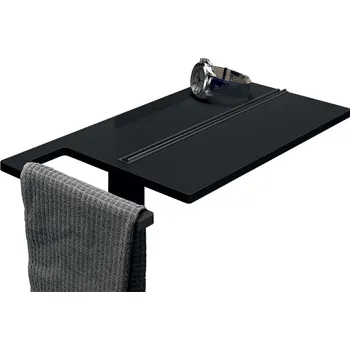 Hüppe Select+ Polička na sklo sprchového koutu 400 mm s držákem ručníků černá, SL2401123