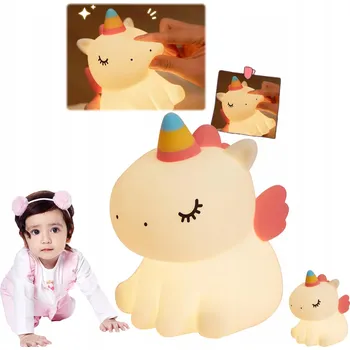 Lampička Noční lampa pro děti JEDNOROŽEC silikon bezpečná měkká DÁREK VÁNOCE