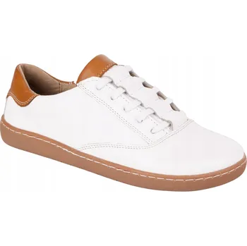 Dámské tenisky Dámské barefoot boty Maja bílé kožené tenisky s širokou špičkou vel. 41