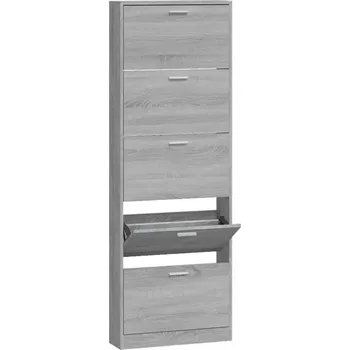 Botník Botník , 5 zásuvek , šedý dub sonoma, 59x17x169 cm