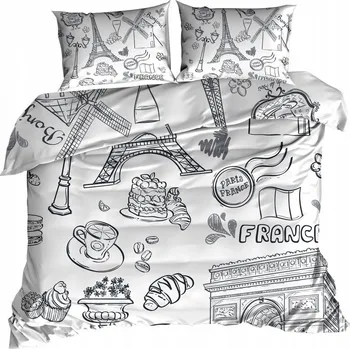 Povlečení 3D Bavlna saténové Povlečení 220x200 cm PAŘÍŽ