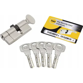 Vložka do dveří Vložka s knoflíkem Assa Abloy Yale 2100 40G/55, nikl, Atest, třída 6D