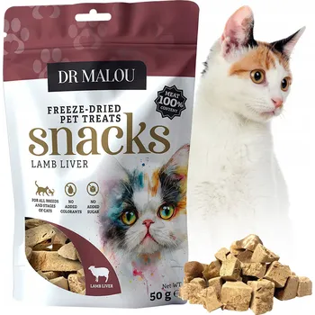 Pamlsek pro kočku Lyofilizovaná pamlsek pro kočky Dr. Malou 100% jehněčí játra 50g
