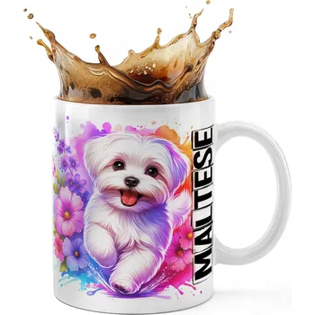 KERAMICKÝ HRNEK 330ML S POTISKEM - PES PSI PLEMENO MALTÉZÁČEK