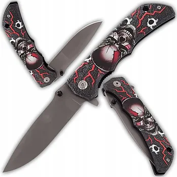 Kuchyňský nůž NŮŽ LOVECKÝ OSTRÝ MOTIV LEBKA LEBKY 23.5 cm KNIFE