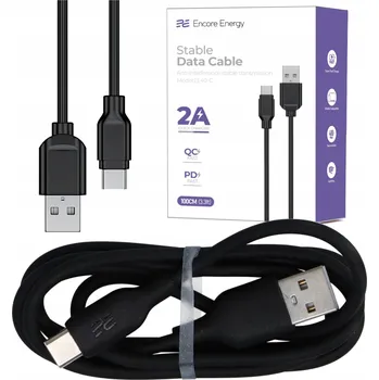 Datový kabel Kabel Encore Energy USB - USB typ C 1 m černý