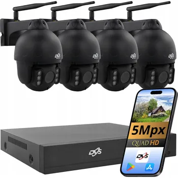 Bezpečnostní kamera Sada pro monitoring DVS SADA 4 OTOČNÝCH KAMER 5MPX WIFI MONITORING DVS